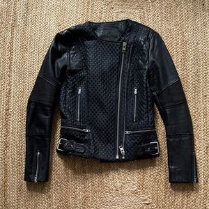 All Saints Limited edition leather & fabric jacket *needs repair!*